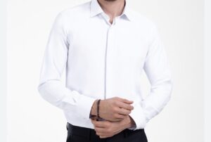 پیراهن سفید مردانه پارچه دوشین هندی درجه یک