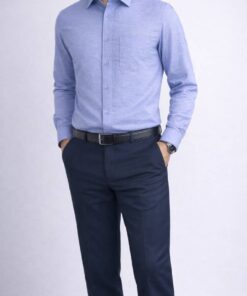 پیراهن کلاسیک مردانه آبی کم رنگ